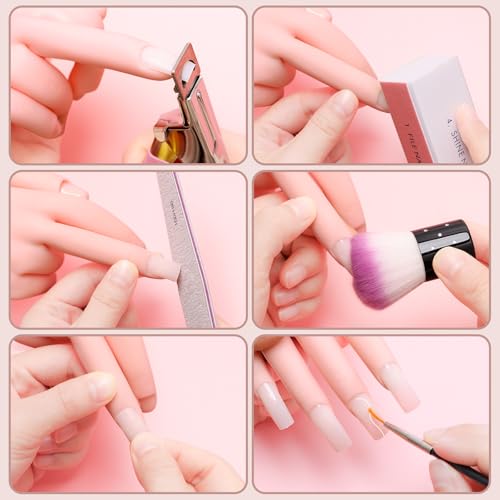 Coitak Manicure Training Hand Nail Kit for Beginners, Flexible Fake Hand