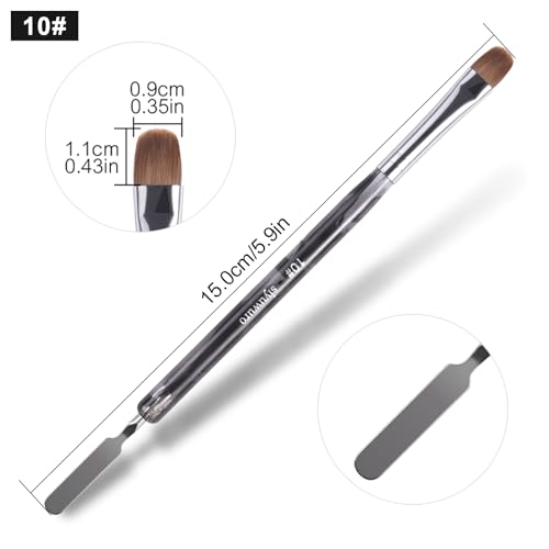 Kolinsky Sable Nail Brush French Nail Brush 2 Way Professional Gel Acrylic Nail Art Brush with Stirring Rod for French Manicure Cuticle Clean Up Nail Art Design Brush (10#) - color: 10#