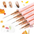 Beetles Nail Art Pens, 5pcs Nail Art Brushes Liner Brushes for Nails - color: A-Pink-5