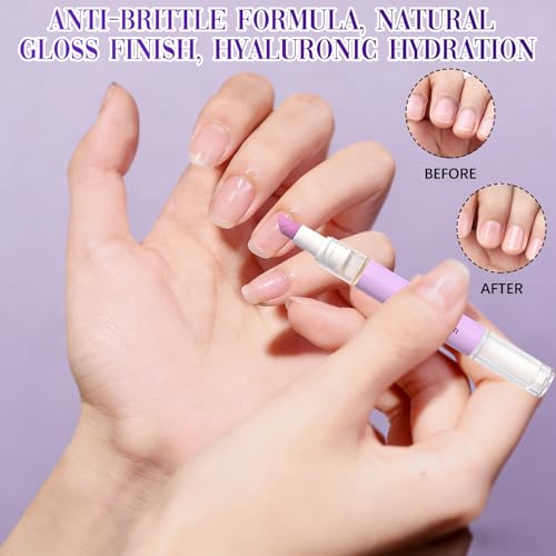 3PCS 2-in-1 Cuticle Oil Pusher Pen, Ceramic Cuticle Pusher & Oil Pen, Nail Care Tool for Dry Damaged Nails Hangnails Moisturiz Polish Brighten