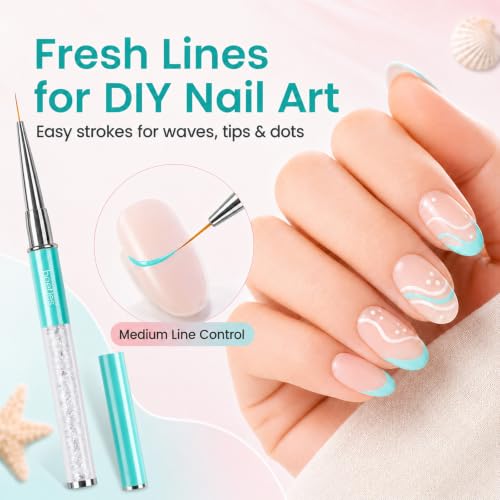 Beetles Gel Polish Nail Art Liner Brushes 5Pcs Painting Art Design Pen Set - color: A-Blue-5