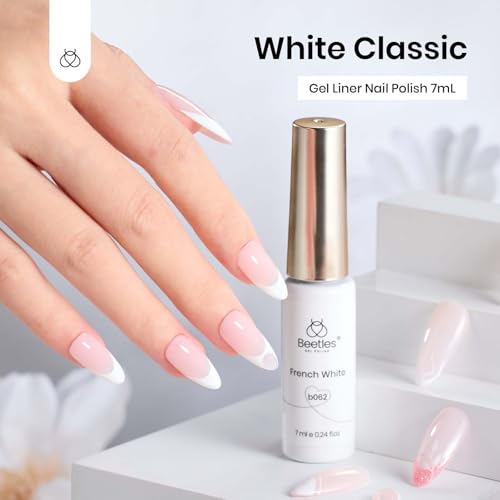Beetles White Gel Liner Nail Polish 7ml French Tip Gel Polish White - color: C - White-1