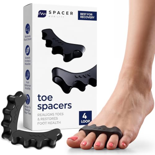 Spacer Mobility Toe Spacer, 4-Loop Silicone Toe Separators for Men & Women - size: 4-Loop