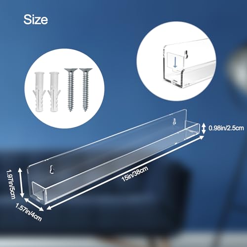 9 Pack Clear Acrylic Nail Polish Rack 15" L x 1.6" W x 2" H