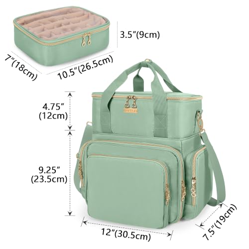 BAFASO 2 Layer Nail Polish Organizer Holds 70 Bottles and Nail Dryer, Green - color: Green