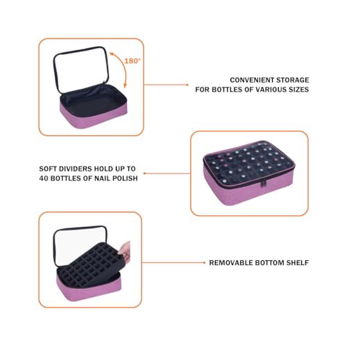 2 Pcs Small Clear Nail Polish Organizer Holds 80 Bottles Nail,Purple - color: Purple-2pcs