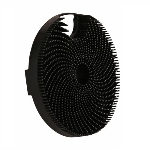 Silicone Body Scrubber, Super Exfoliating Body Scrubber in Shower Silicone Loofah with Easily Lather Bristles, Long Lasting, and More Hygienic Than Traditional Shower Loofah,1 Pack, Black - color: Black