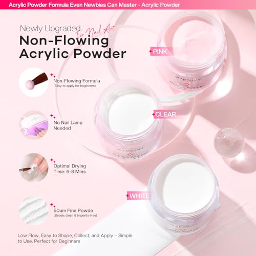 Glamonade Acrylic Nail Kit for Beginners: Prep to Finish Home Practice DIY - size: 600Pcs