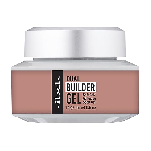 IBD Dual Builder Gel - Soft Gels and Adhesive Soak Off for Artificial Nail Extension, Professional Manicure Sculpting and Overlays, Warm Nude, 0.5 oz, 1 Pack - color: Warm Nude
