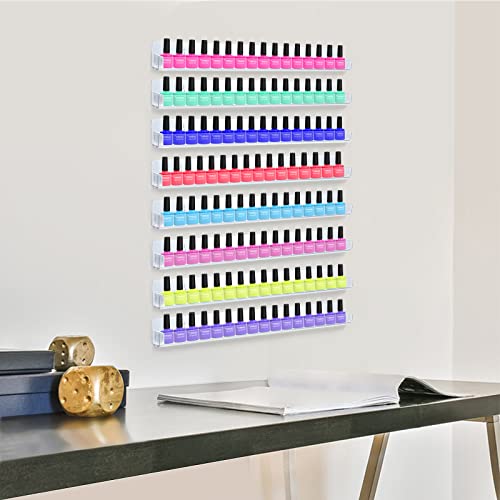 trophable 8 Pack Nail Polish Rack Wall Mounted Shelf - size: 15"x1.56"x2"-8Pack