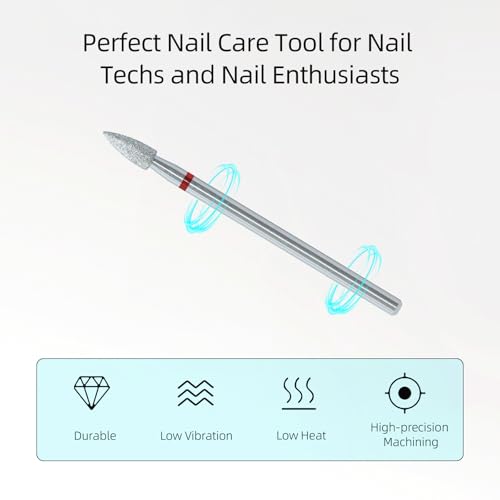 Diamond Nail Drill Bits for Cuticle Removal - 3mm Conical Fine Chrome Coated Rotary Burr for Dead Skin Cleaning, Professional Russian Manicure Accessories, Fit Electric Nail Drill Machines - color: 3mm Conical F