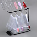 150 Pcs Nail Swatch Sticks with Ring & Nail Art Display Stand, Black Rack - color: Black Shelf 150pcs