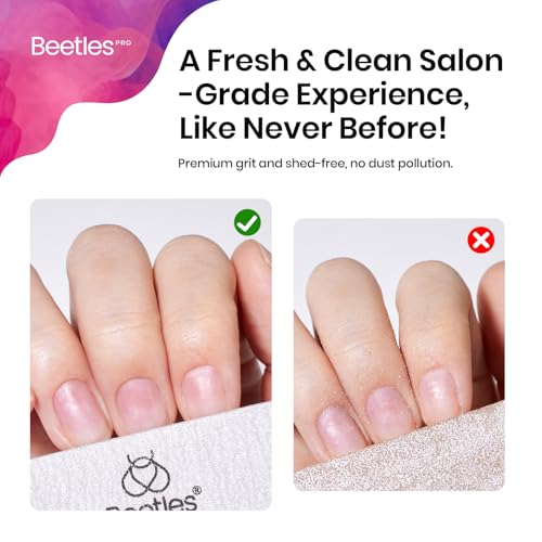 Beetles Pro Nail File and Buffer 3Pcs 100/180/240 Grit Double Sided Tool - color: B-White-3
