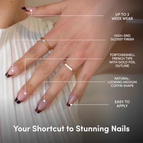 Glamnetic Press On Nails - Medium Coffin, Glossy Fake Nails 30 Pc Full Kit - color: 2F - Top Tier
