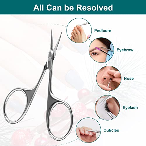 CGBE Cuticle Scissors, Extra Fine Curved Eyebrow Scissors, Silvery - color: Silvery