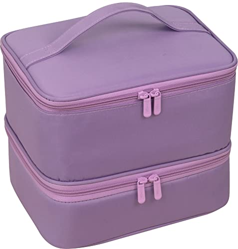 ButterFox Large Nail Polish Organizer Storage Case Holder, Fits Nail Lamp Dryer and 40-50 Bottles, Gel Nail Polish Kits Supplies Holder Bag (Lavender Purple, S (30-40)) - color: Lavender Purple, size: S (30-40 Slots)