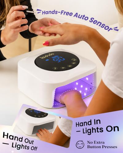 Lavinda UV LED Nail Lamps for Gel Polish Long Battery Life Nail Dryer White - color: White-long Lasting