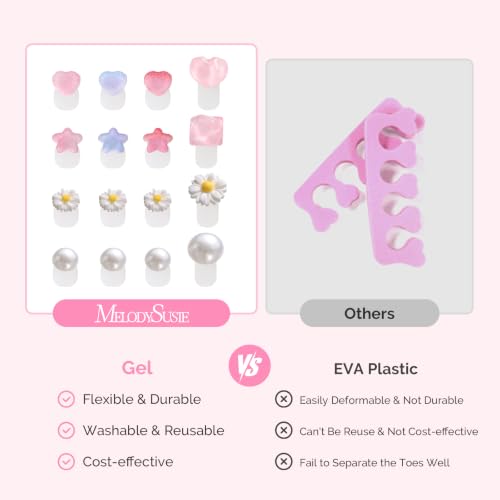 MelodySusie 32Pcs Silicone Toe Separators, Toe Spacers for Pedicure - size: 32Pcs-B