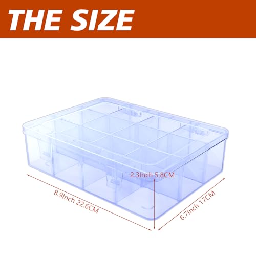Plastic Organizer Box, 12 Grids Tackle Box Organizer Compartment - color: clear, size: Large 12 Grids