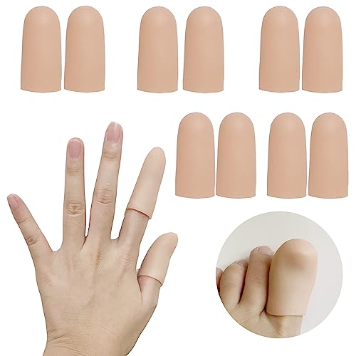 10Pcs Gel Finger Cots Medium-For Trigger, Hand Eczema, Cracking, Arthritis
