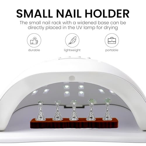 Wooden Stand for Nails Art Display Practice 2 Set - color: Walnut, size: Large