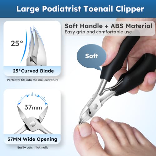 Nail Clippers for Seniors, Heavy Duty Ingrown Toenail Clippers - size: Wide Jaw 5pcs