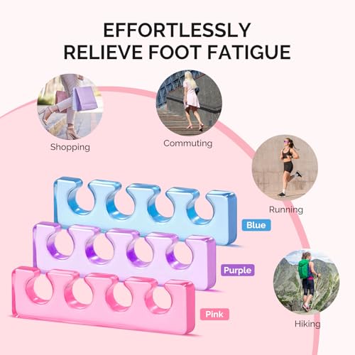 MelodySusie 6 Pcs Silicone Toe Separators, Toe Spacers for Pedicure - size: 6Pcs