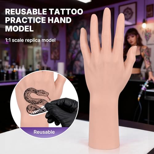 Medarchitect Silicone Tattoo Practice Hand, Woman Left Hand