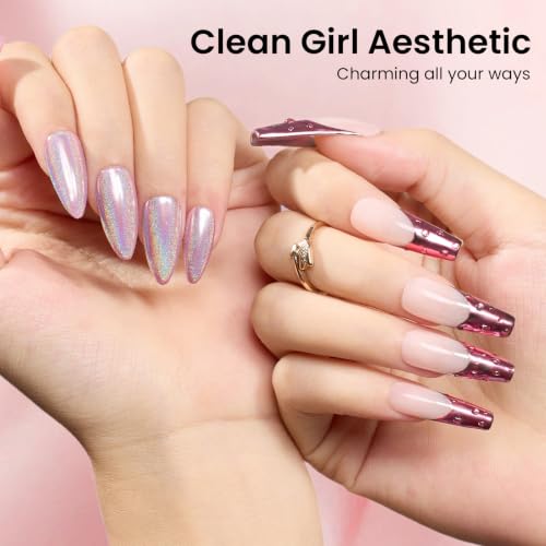 Beetles Chrome Nail Powder Set 8 Colors Mirror Effect Metallic - color: A - Multicolor-8