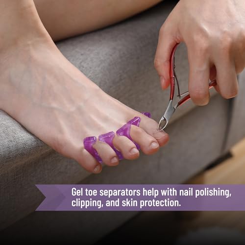 Dr. JK- Gel Toe Separators for Pedicure, 2 Pairs Blue & Purple - color: Blue & Purple
