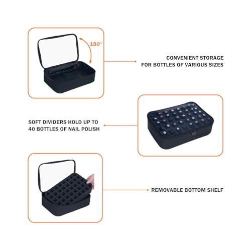 2 Pcs Small Clear Nail Polish Organizer Holds 80 Bottles Nail,Black - color: Black-2pcs