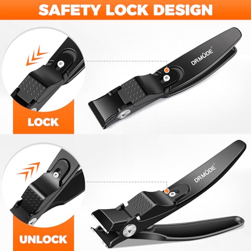 Straight Toenail Clippers for Thick Toenails for Seniors - color: Black Straight Blade