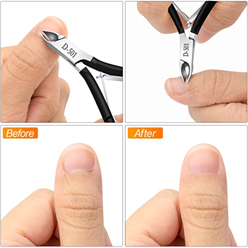 4 Pack Professional Cuticle Nippers, Black Nail Trimmer & Cutter - color: Black