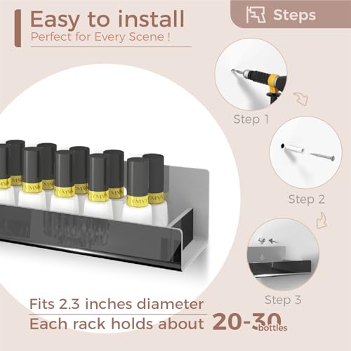 4 Pack 15 Inch Black Reflective Acrylic Floating Wall Shelves - color: 15in-black Mirror