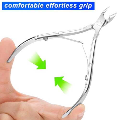 4 Pack Professional Cuticle Nippers, Silver Nail Trimmer & Cutter - color: Silver