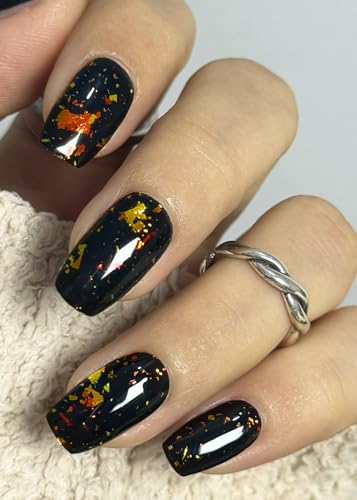 Semi Cured Gel Nail Strips, Brown, Gold Foil 20pcs Adhesive UV Sticker, Wraps for Home Manicure DIY - color: Chrome Gold Foil