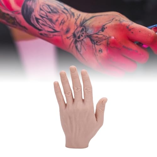 Silicone Male Hand Model, Reusable Silicone Artificial Hand Model for Festival Props Painting Practice, Silicone Tattoo Practice Hand for Experienced Tattoo Artists and Beginners - size: Left Hand