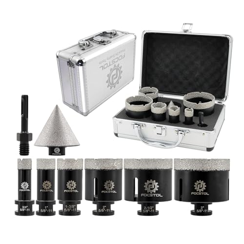 FOCSTOL Diamond Drill Bits Set 8PCS, 3/4"-3" Tile Hole Saw Kit - size: KIT6