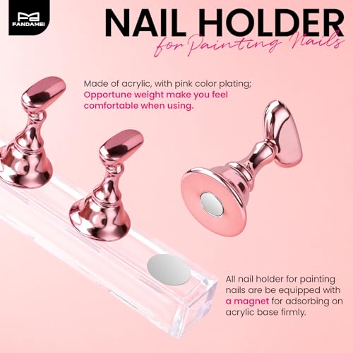 FANDAMEI Press On Nail Stand, 20PCS Nail Stands, Nail Stand For Press Ons - color: Pink
