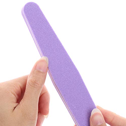 20Pcs Nail Block Buffer Files Sponge Washable Double Sided 100/180 Sanding Buffing File(Purple) - color: Purple