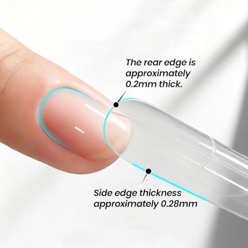 Sandwich Nail Dual Forms - 240Pcs | Almond Round Shape Nail Extension Kit with Alignment Guides | Reusable Mold for Builder Gel & Polygel (Long coffin shape) - color: Long coffin shape