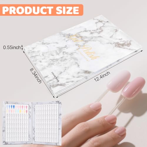 160 Nail Color Display Book with 240 Nail Tips & Number Stickers 1-200