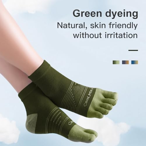 Toe Socks Cool-max Running Socks for Men Women 3 Pairs Athletic Breathable Five Finger Socks - color: Multicolor-c04# Quarter/3 Pairs, size: Small