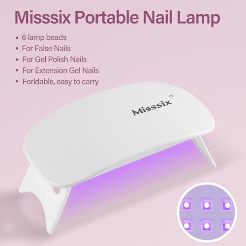 Misssix Extra Short Almond Gel Nail Tips Kit, 216Pcs Pre Etched Clear Nails