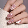 Press On Nails, Square Shimmer Nude Glitter Sparkle, 24PCS - color: 0028-Pearlescent light pink