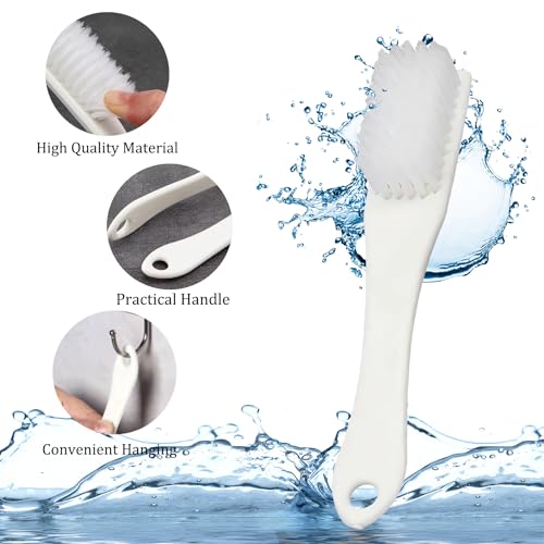 Ouliget Nail Cleaning Brush,Handle Grip Nail Cleaning Brushes for Toes Fingernail,Nail Stain Removing Brush,Laundry Scrubbing Brush Shoes Cleaning Brush,4 Pieces
