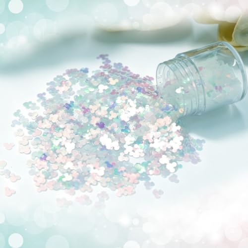 Laza 2.5g Chunky Glitter Mickey Mouse Shaped Confetti Nail Sequins - color: Mint Peach Pink
