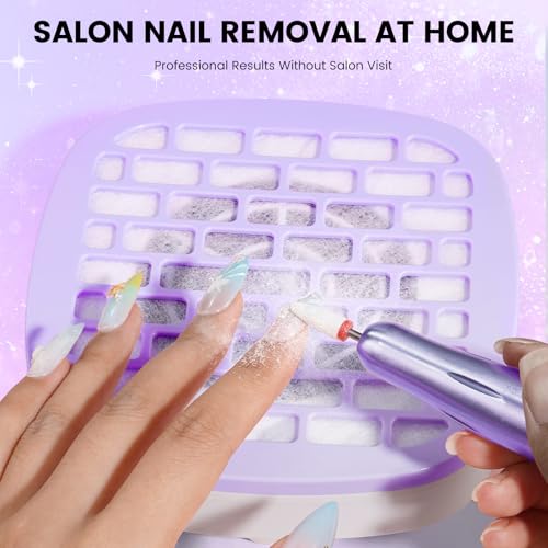 Nail Drill Kit with Mini Dust Collector & Purple Storage Bag for Beginners - color: Purple
