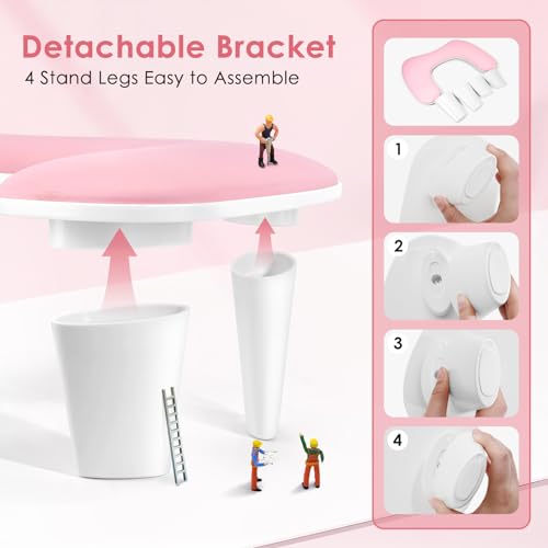 Big Arm Rest for Nails Tech, U-Shaped, for Acrylic Nails, Pink - color: 1nd Gen Pink