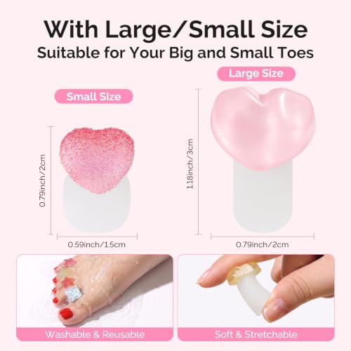 MelodySusie 32Pcs Silicone Toe Separators, Toe Spacers for Pedicure - size: 32Pcs-B